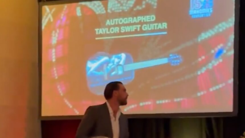 Travis Kelce Lightens the Mood with Taylor Swift Guitar Quip at Mahomes Charity Fundraiser