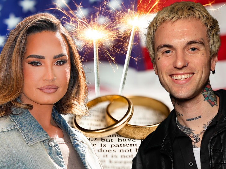 Demi Lovato Jordan Lutes Wedding on the Fourth of July