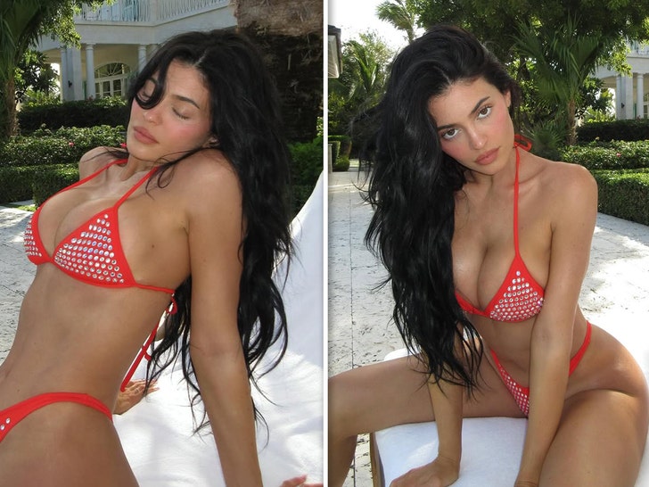 Kylie Jenner Stuns in Red Bikini During Turks and Caicos Getaway