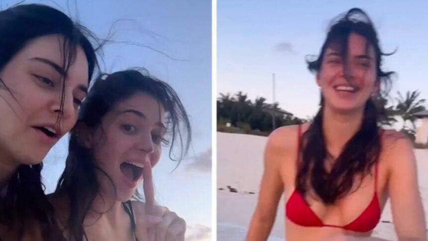Kylie and Kendall Jenner's Wild Beach Day: Candid Video of Their Playful Rock Tossing Adventure