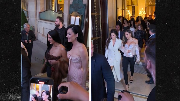 Kardashian with friends in Paris