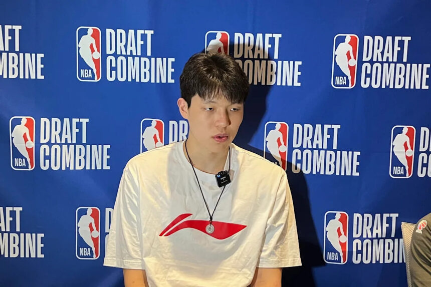 China’s 7-Foot-1 Sensation Yang Aims for NBA Stardom at Draft Combine