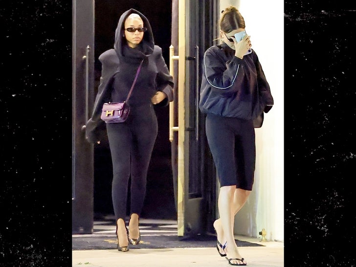 Hailey Bieber and Lori Harvey outing