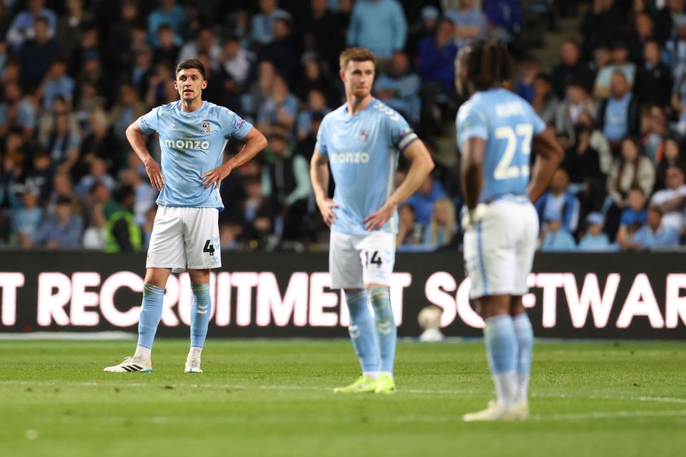 The defeat was Coventry's first play-off loss inside 90 minutes in their history
